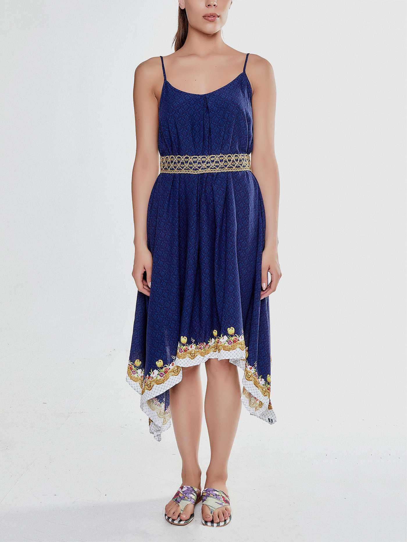 Платье длинное SAVOIA FLOWER POWER BEACH Синий 2158S3819