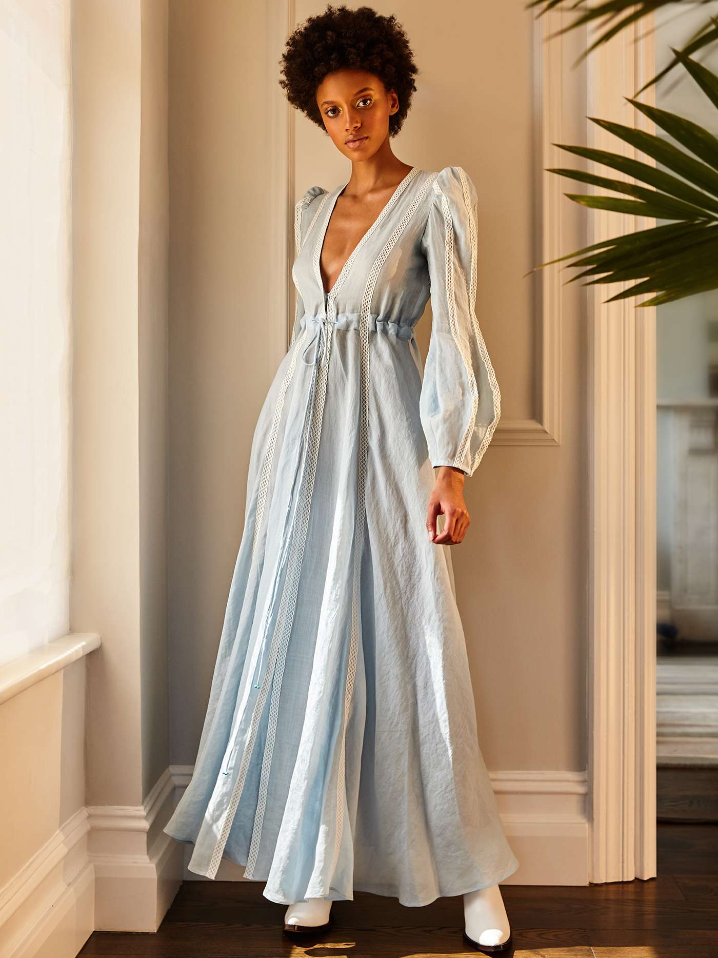 Платье длинное A MERE CO TROPICAL ESCAPE Голубой AMC/R19028